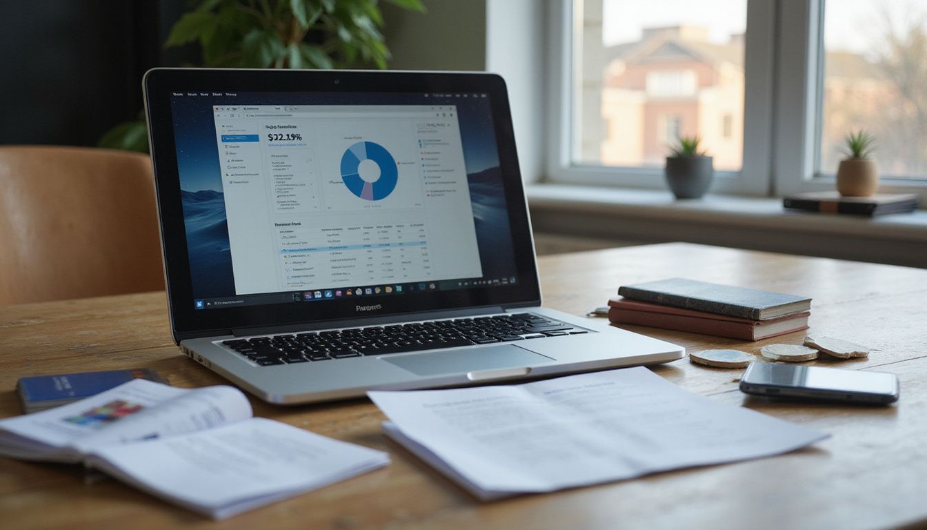 A detailed customer profile analysis displayed on a laptop in a workspace.
